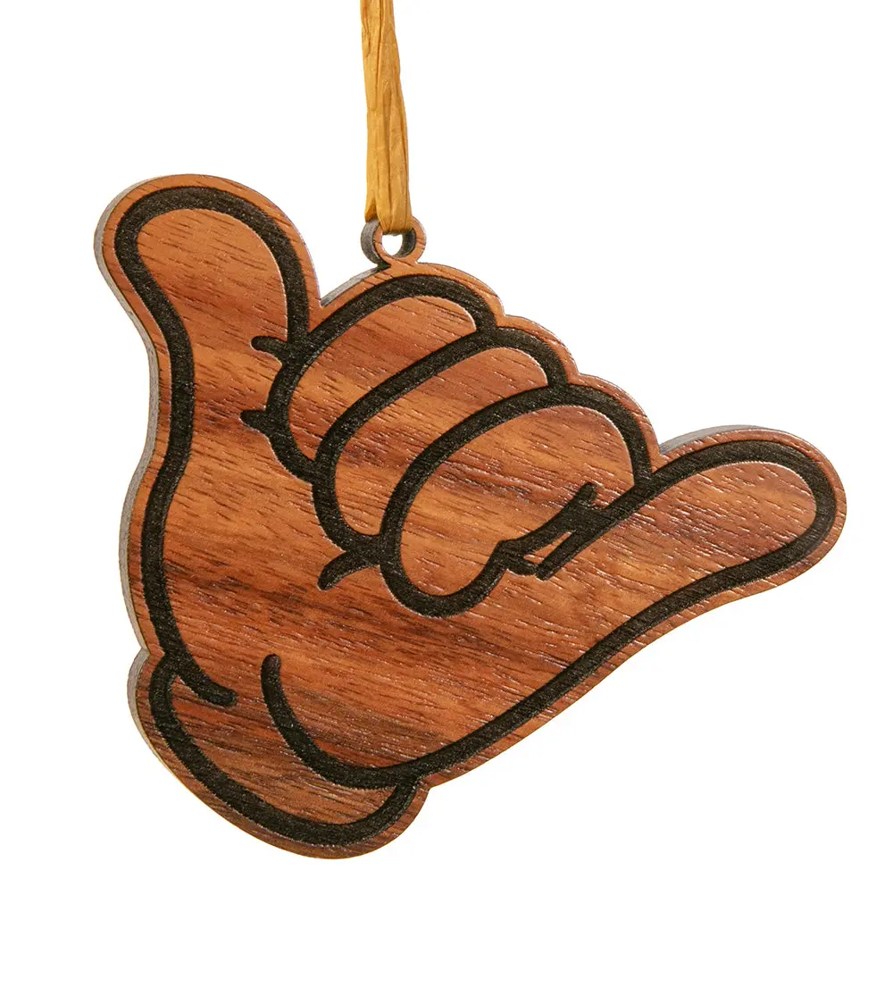 Koa Flat Ornament - Shaka 1