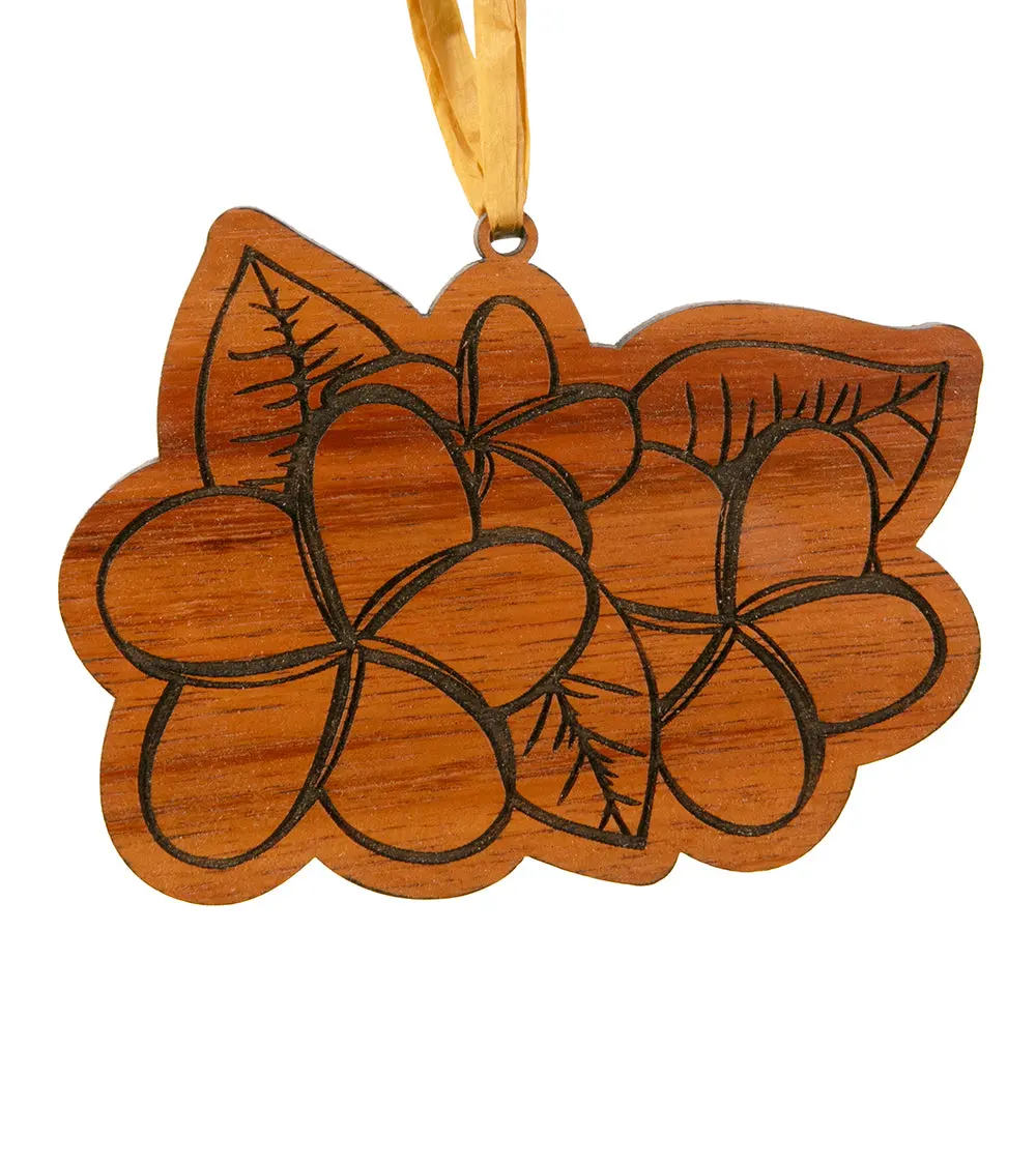 Koa Flat Ornament - Plumeria 1