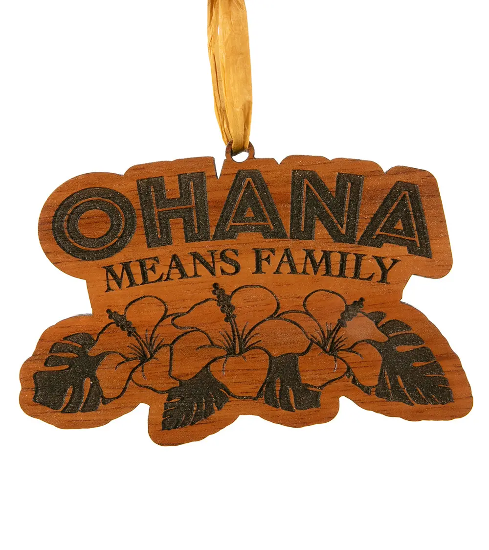 Koa Flat Ornament - Ohana Means Family 1