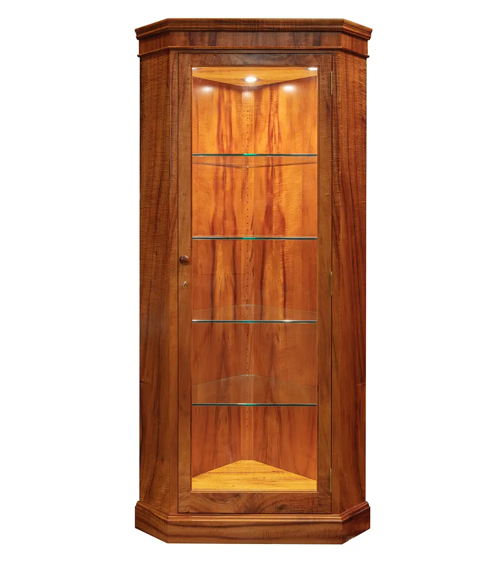 Corner Display Cabinet, Full Length Glass 1