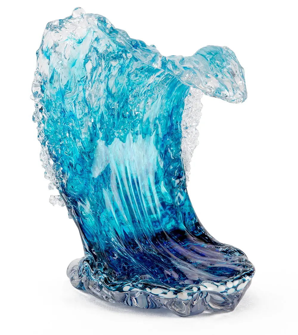 Glass Wave Sculpture "Kalapana Kai" (Large) By Daniel Moe 1