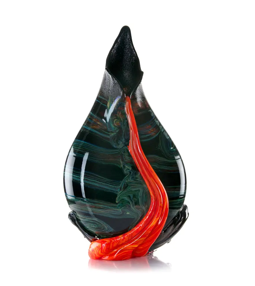 Glass Vessel "Black Lava Trail 1" By Daniel Moe 1