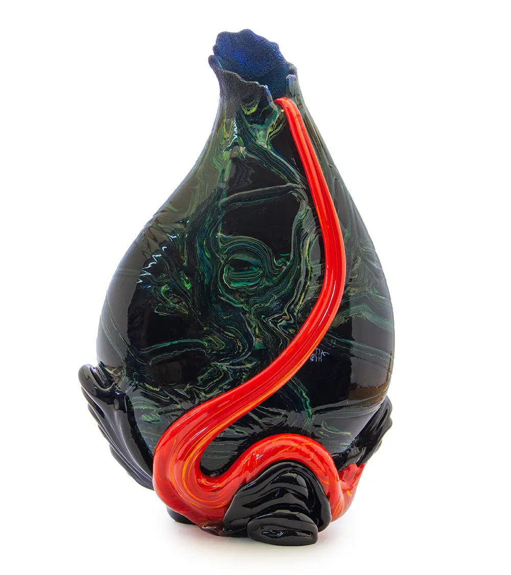 Glass Inversion Kilauea Surface Flow Vase "Ki-74" 1