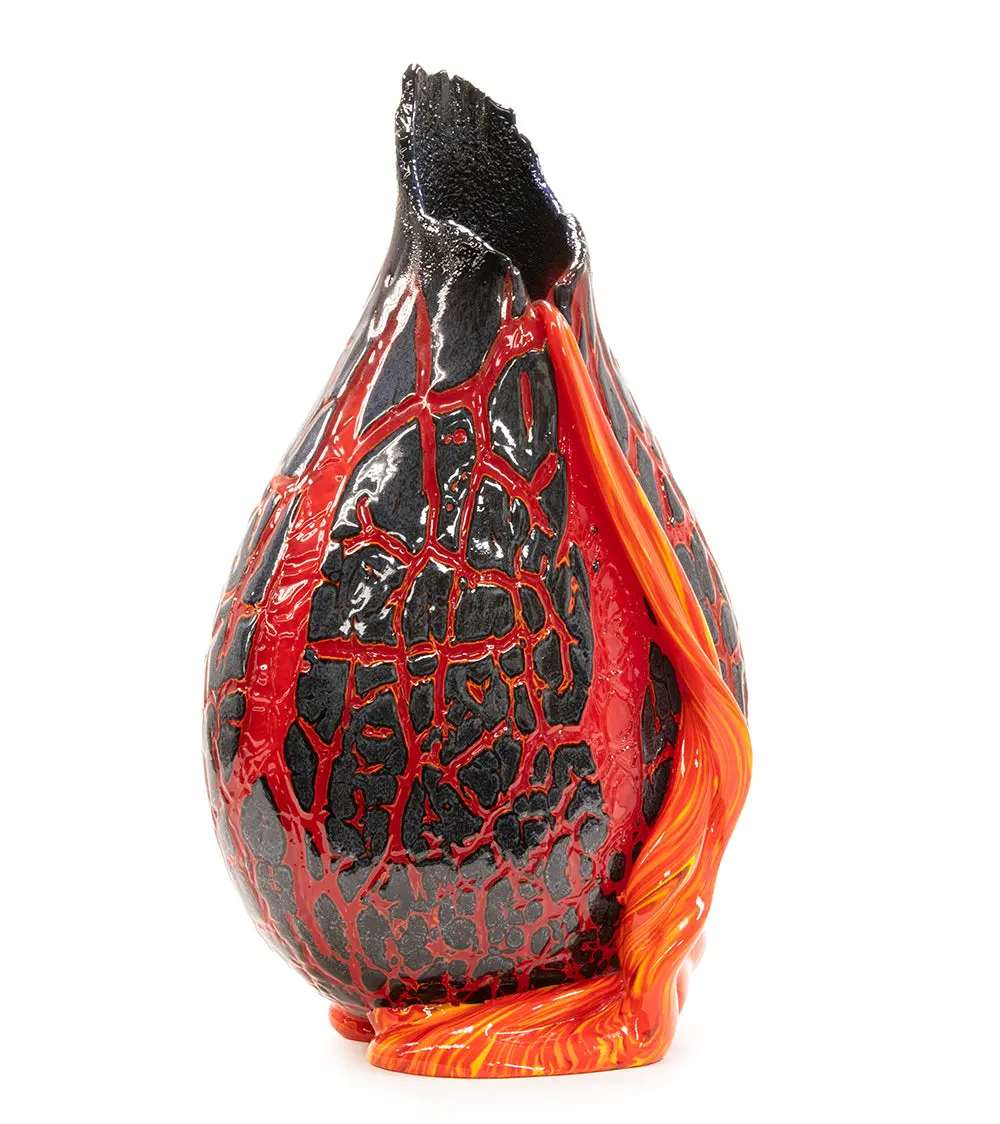 Glass Crackled Surface Flow Vase "Csf-192" 2