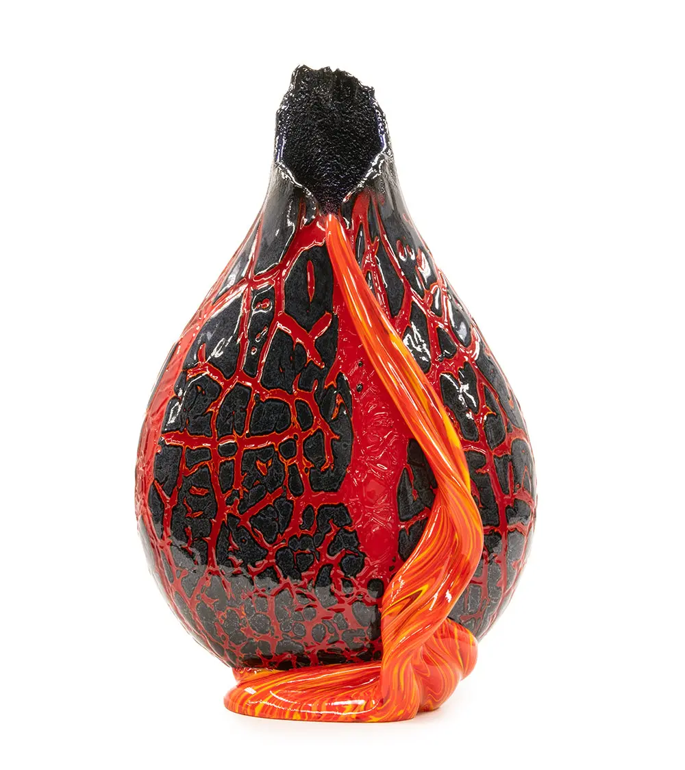 Glass Crackled Surface Flow Vase "Csf-192" 1