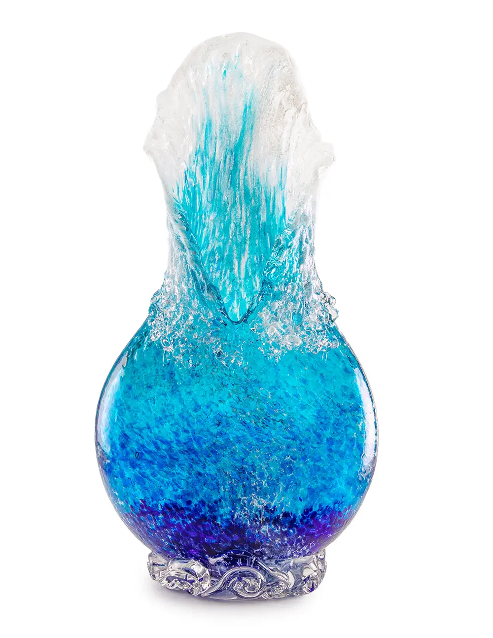 Glass Sculpture  "Kalapana Kai Wave Vase" Wv259 By Daniel Moe 1