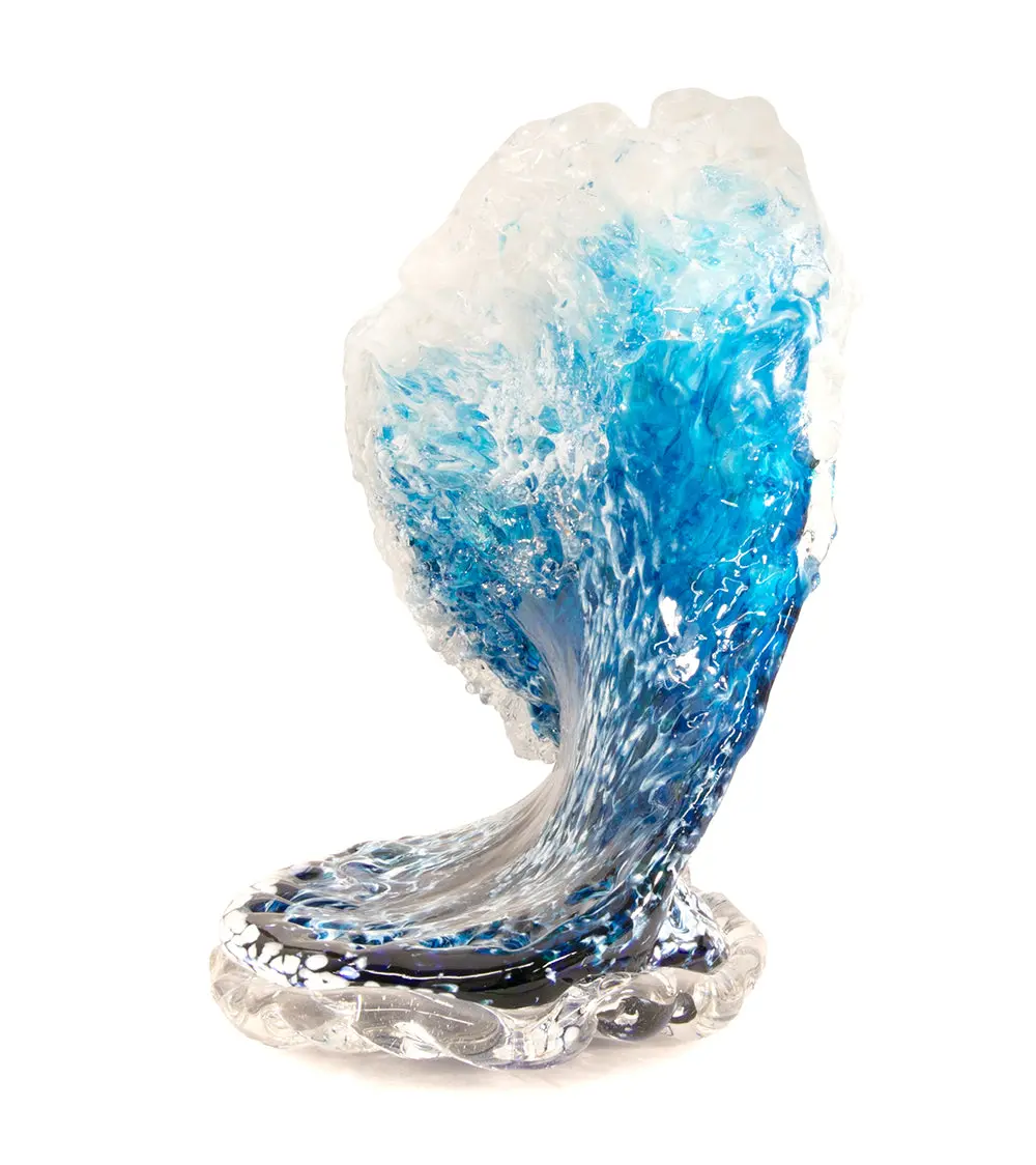 Glass Wave Sculpture "Kalapana Kai Sidewave" W484 " 1