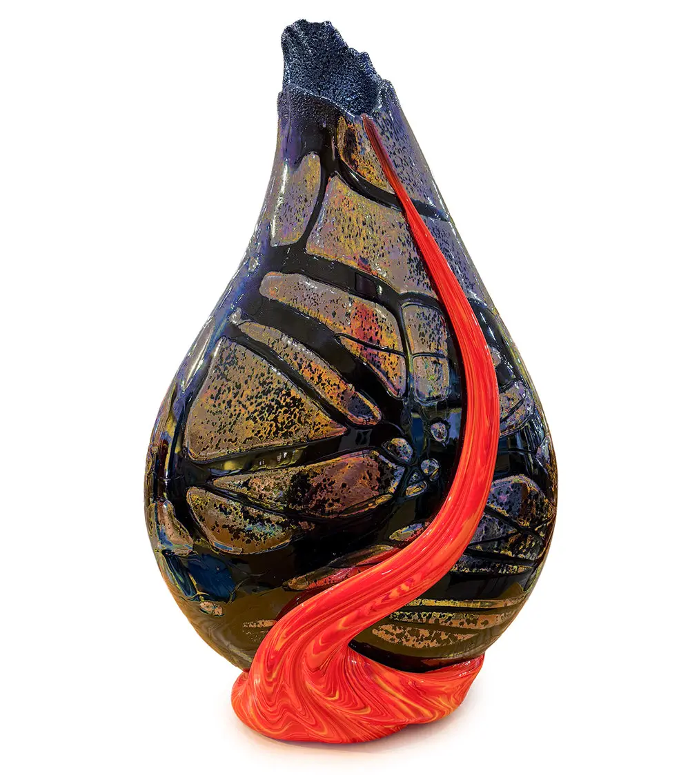 Glass Metallic Black Surface Flow Vase "Bsf-83" 1