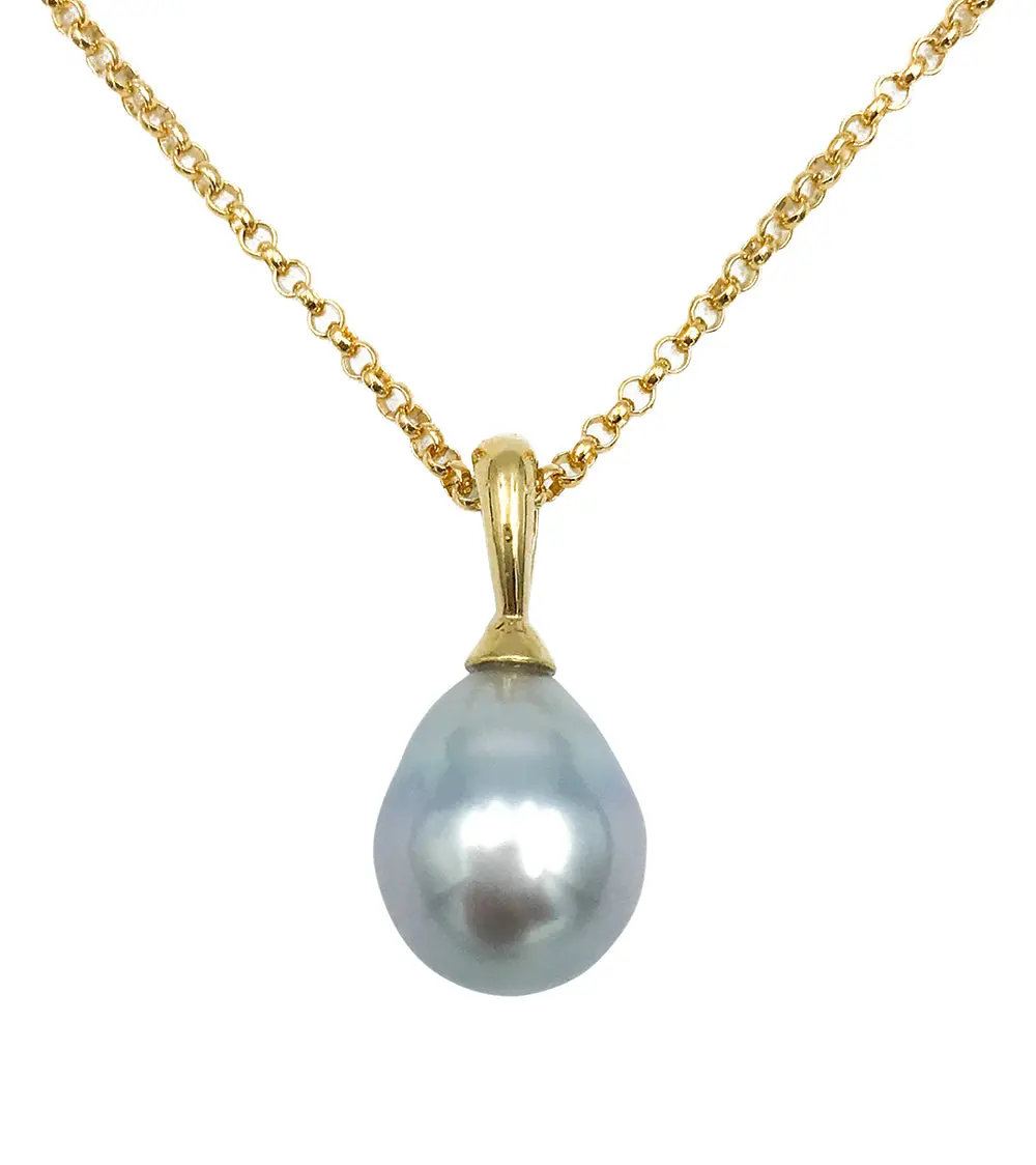 Classic Tahitian Pearl Necklace - 14K Gold Vermeil 1