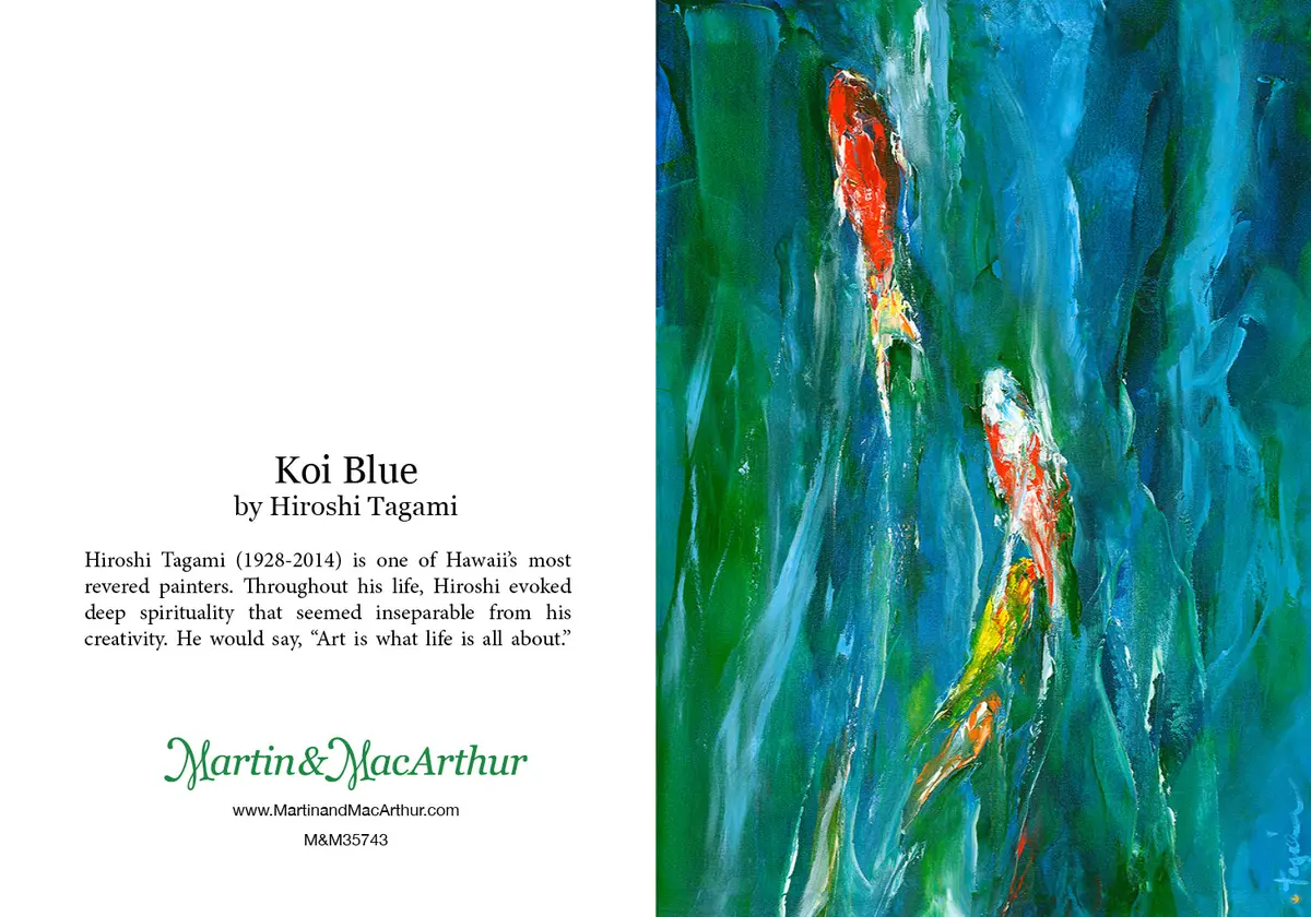 Greeting Card "Koi Blue" By Hiroshi Tagami 2