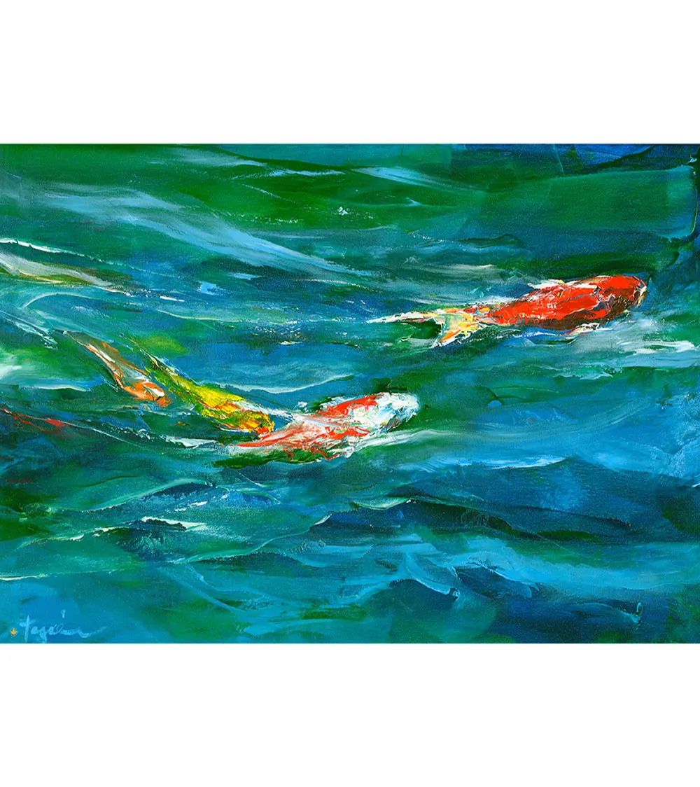 Greeting Card "Koi Blue" By Hiroshi Tagami 1