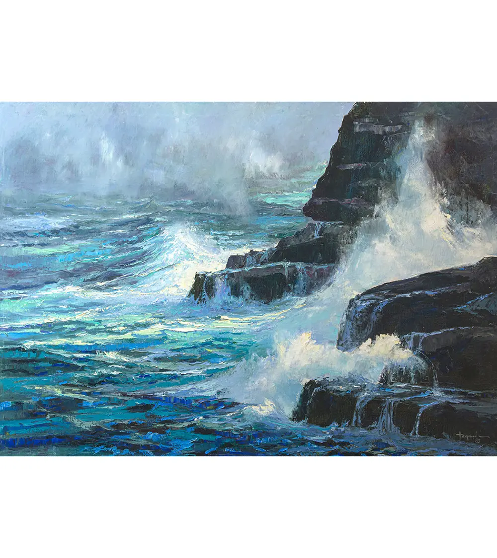 Greeting Card "Rain, Surf & Rocks" By Hiroshi Tagami 1