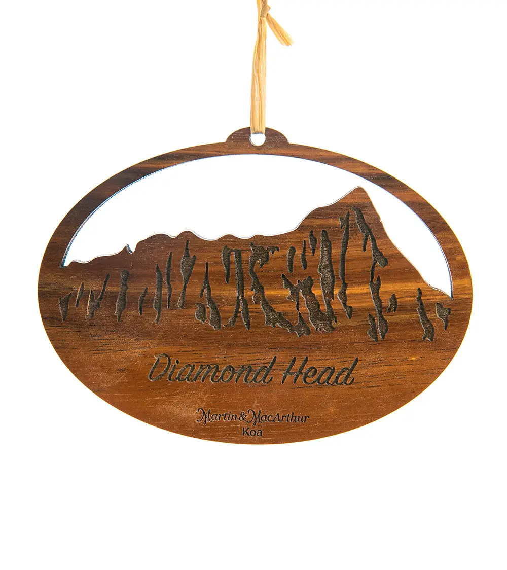Koa Flat Ornament - Diamond Head 1