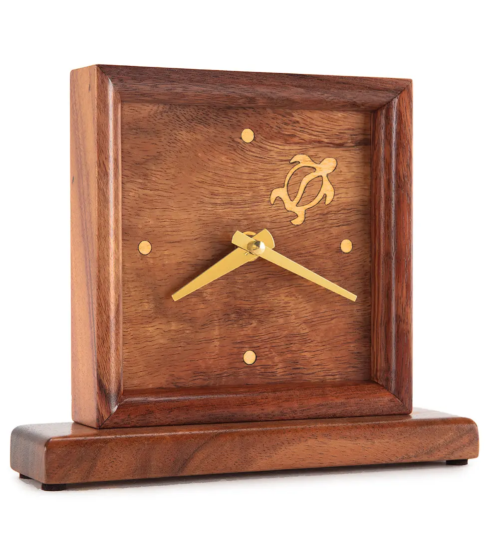 Koa Square Honu Clock 1