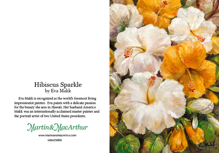 Greeting Card "Hibiscus Sparkle" By Eva Makk 2