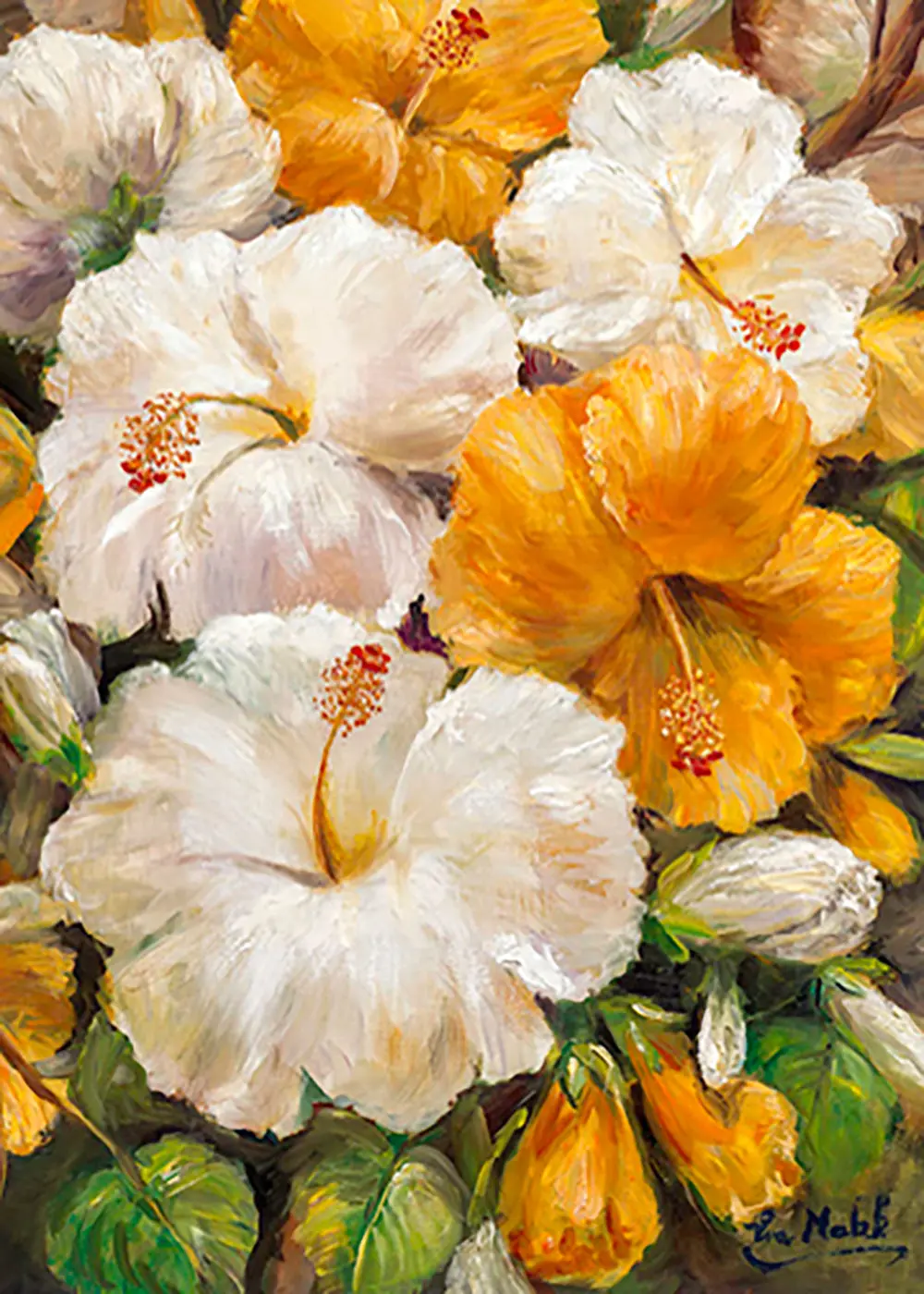 Greeting Card "Hibiscus Sparkle" By Eva Makk 1