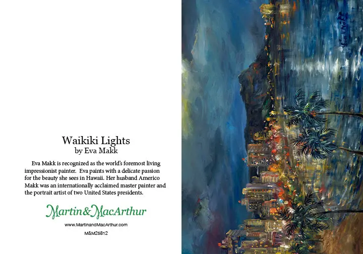 Greeting Card "Waikiki Lights" By Eva Makk 2