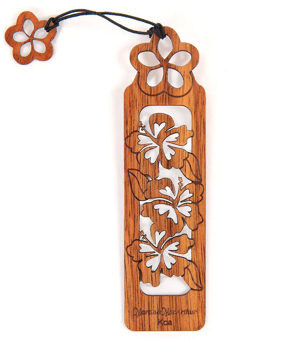 Koa Bookmark - Hibiscus 1