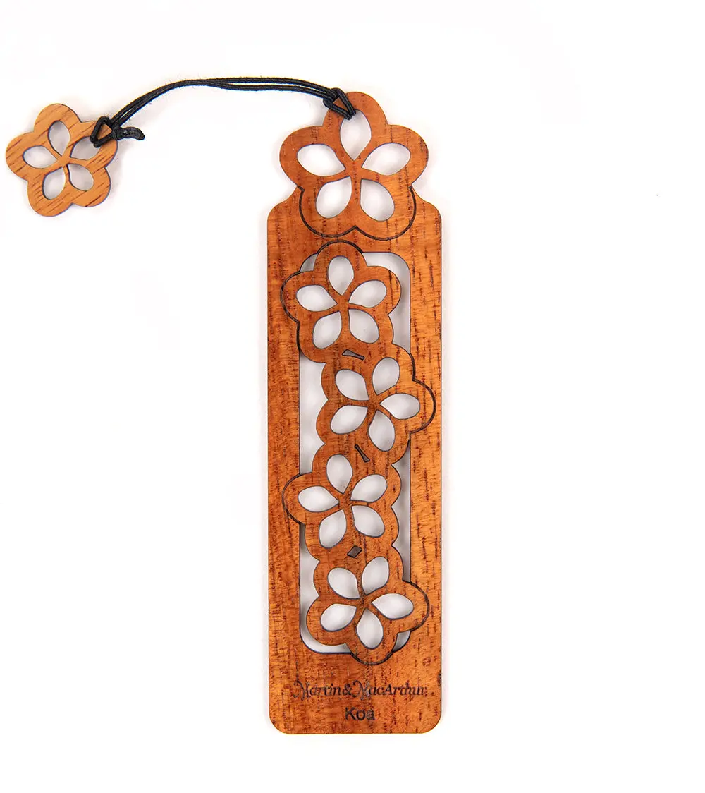Koa Bookmark - Plumerias 1