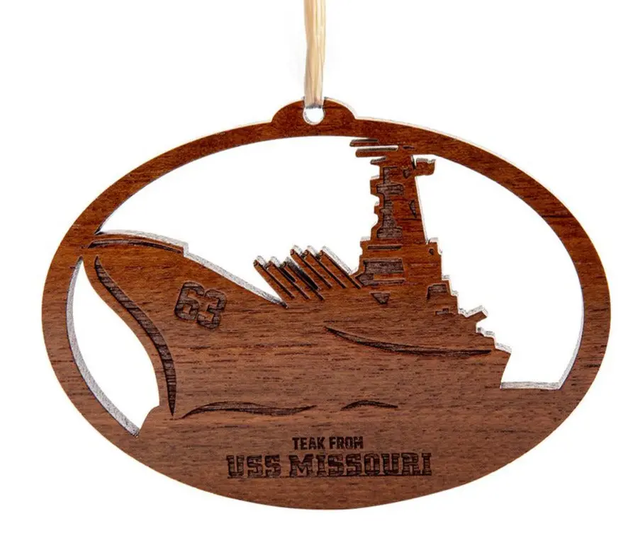 Uss Missouri Teak Ornament, Mighty Mo 1