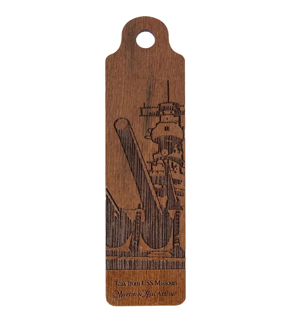Uss Missouri Teak Bookmark "Big Guns" 1