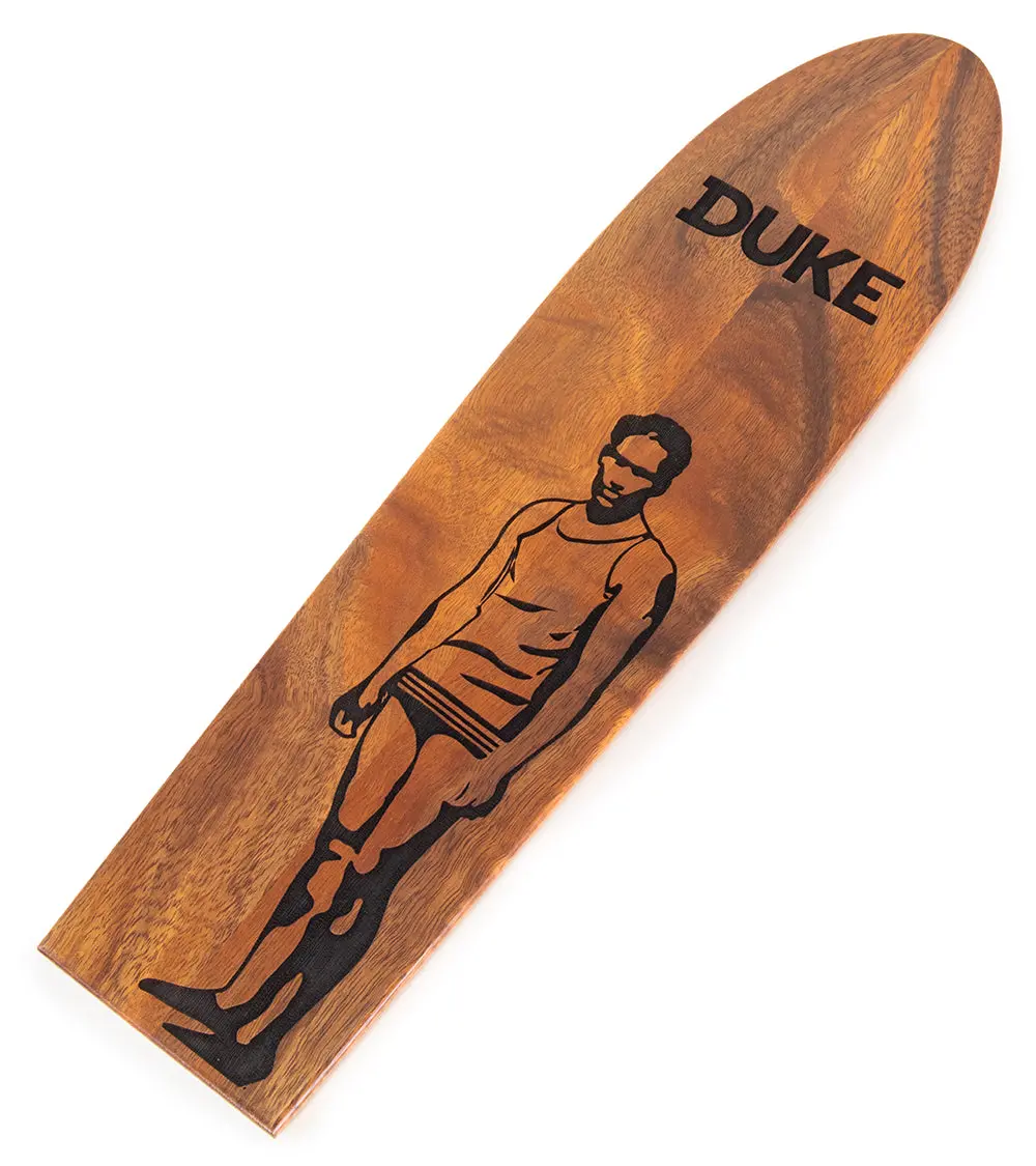 Duke Koa Surfboard Serving Board - Duke Standing 1