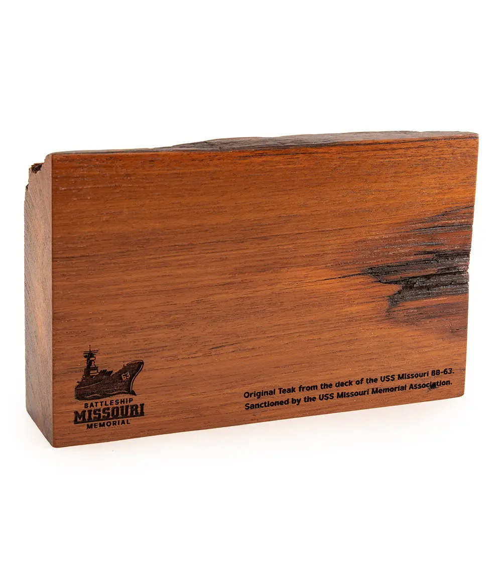 Uss Missouri Commemorative Teak Plank Without Plug Hole 1