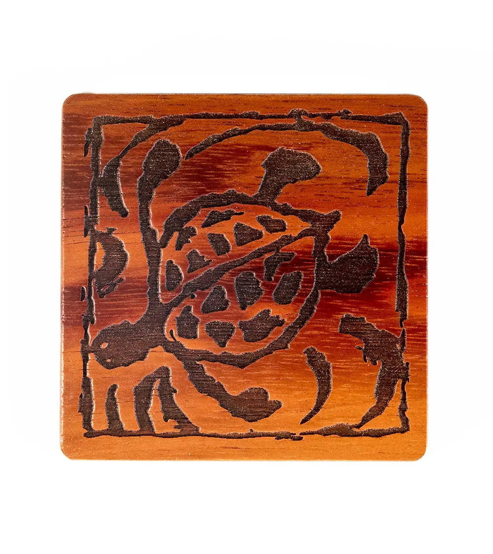 Koa Heritage Coaster - Honu 1