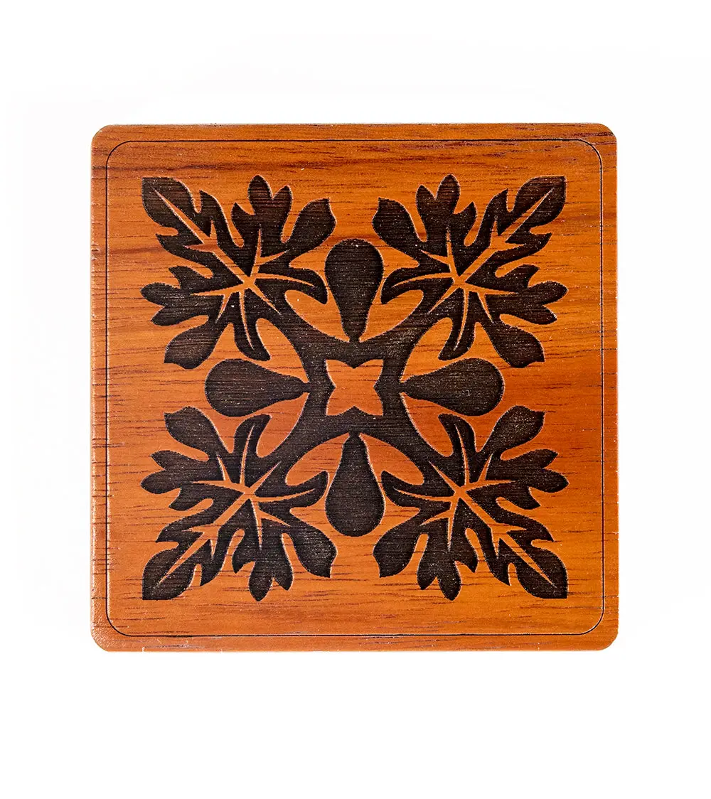 Koa Heritage Coaster - Papaya Quilt 1
