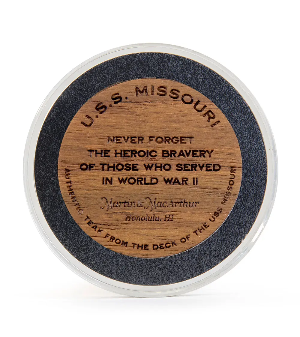 Uss Missouri Teak Challenge Coin "80Th Anniversary" 2