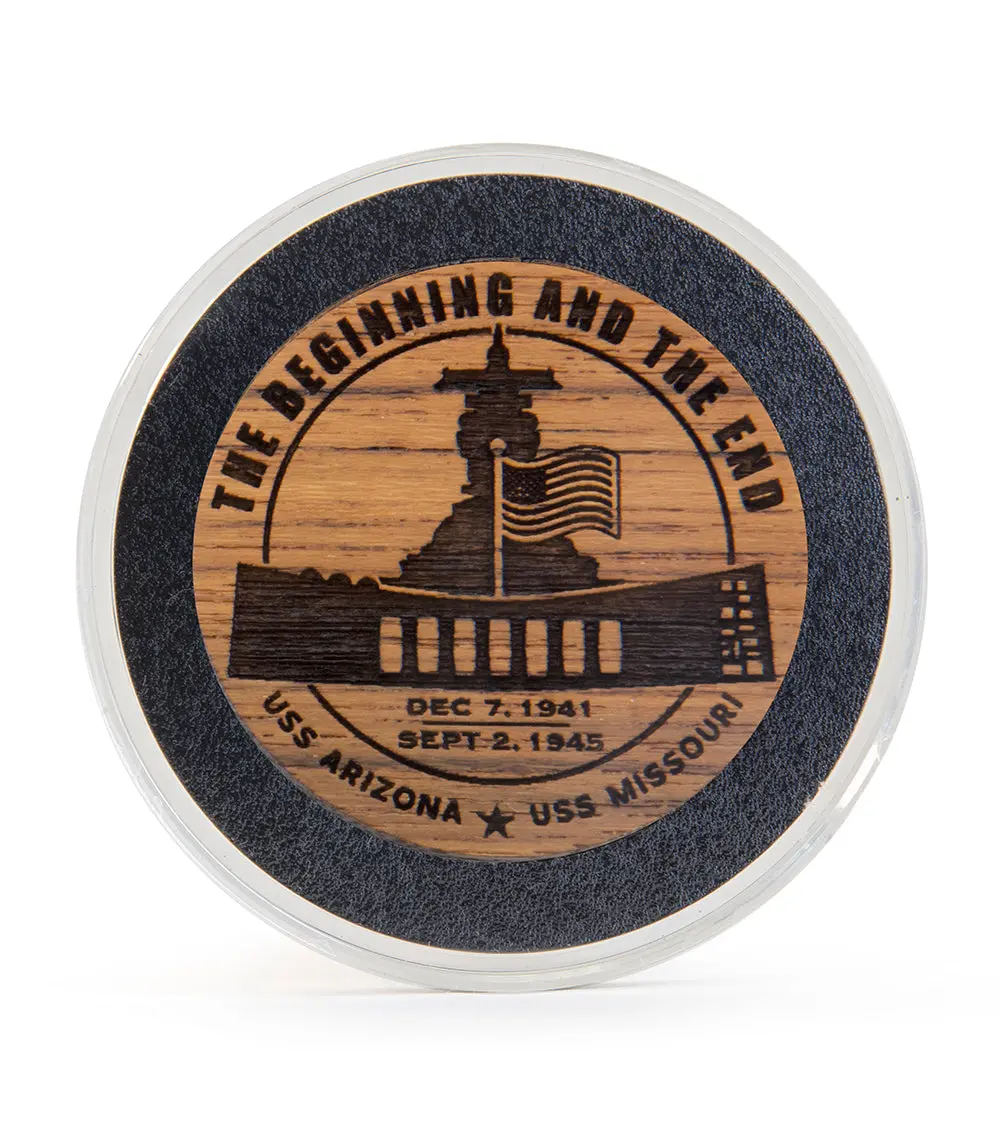 Uss Missouri Teak Challenge Coin "Beginning And End" 1