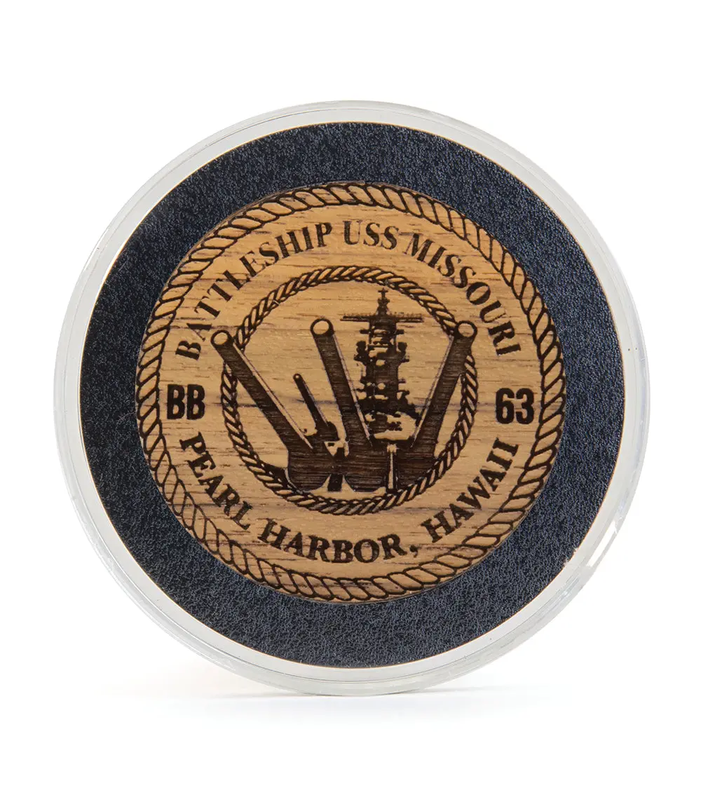 Uss Missouri Teak Challenge Coin "Battleship Missouri" 1