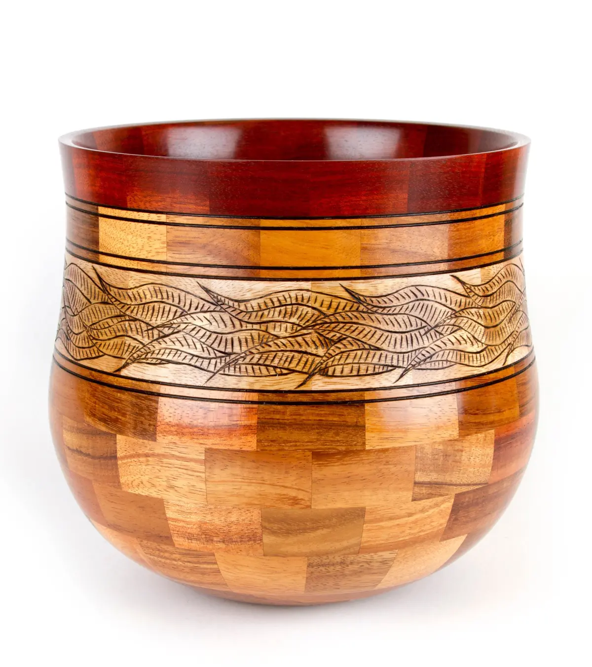 Segmented Koa Vessel 8" Maile By Gregg Smith 1