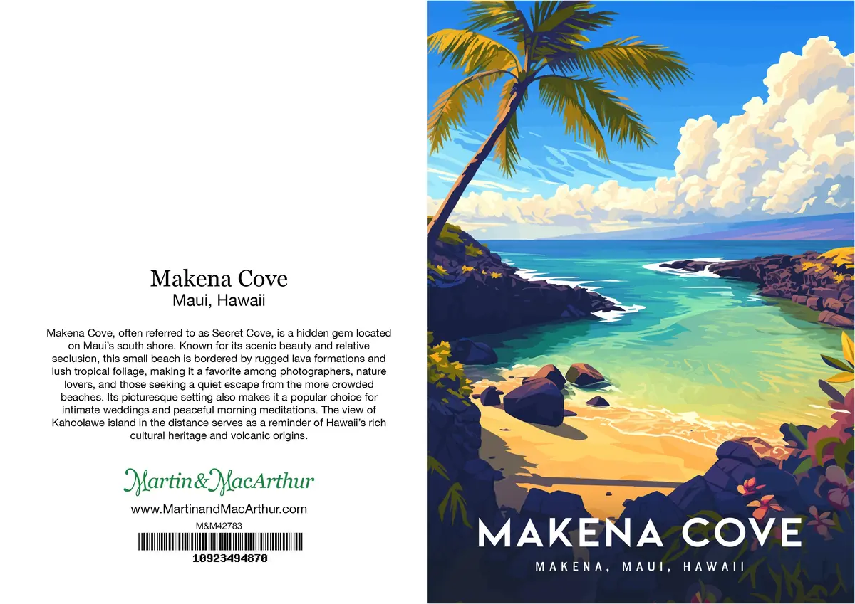 Greeting Card "Makena Cove, Maui" Hawaii Travel Art 2