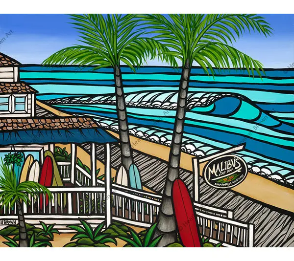 Malibu's Surf Shop By Heather Brown - Limited Edition Giclee 1