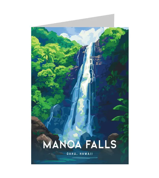 Greeting Card "Manoa Falls, Oahu" Hawaii Travel Art 1