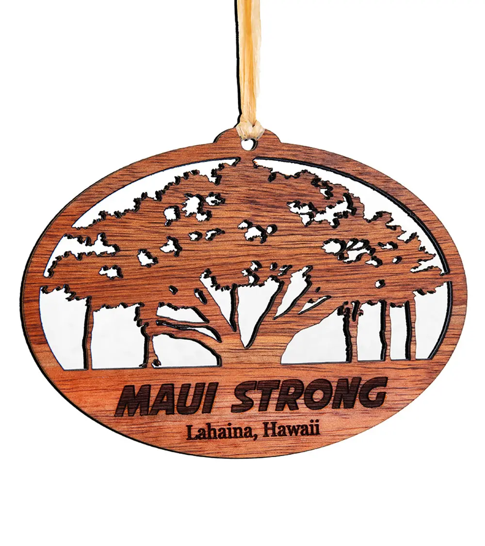 Koa Flat Ornament - Maui Strong 1