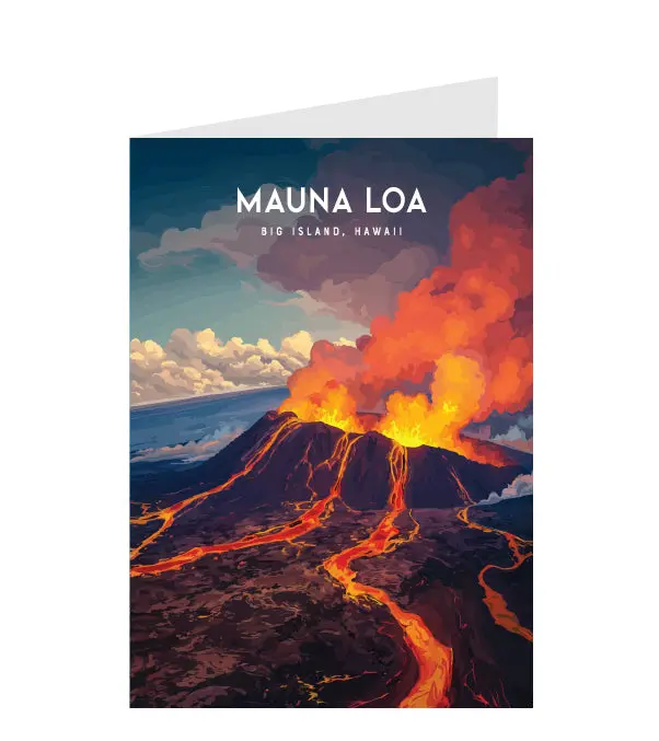 Greeting Card "Mauna Loa, Big Island" Hawaii Travel Art 1