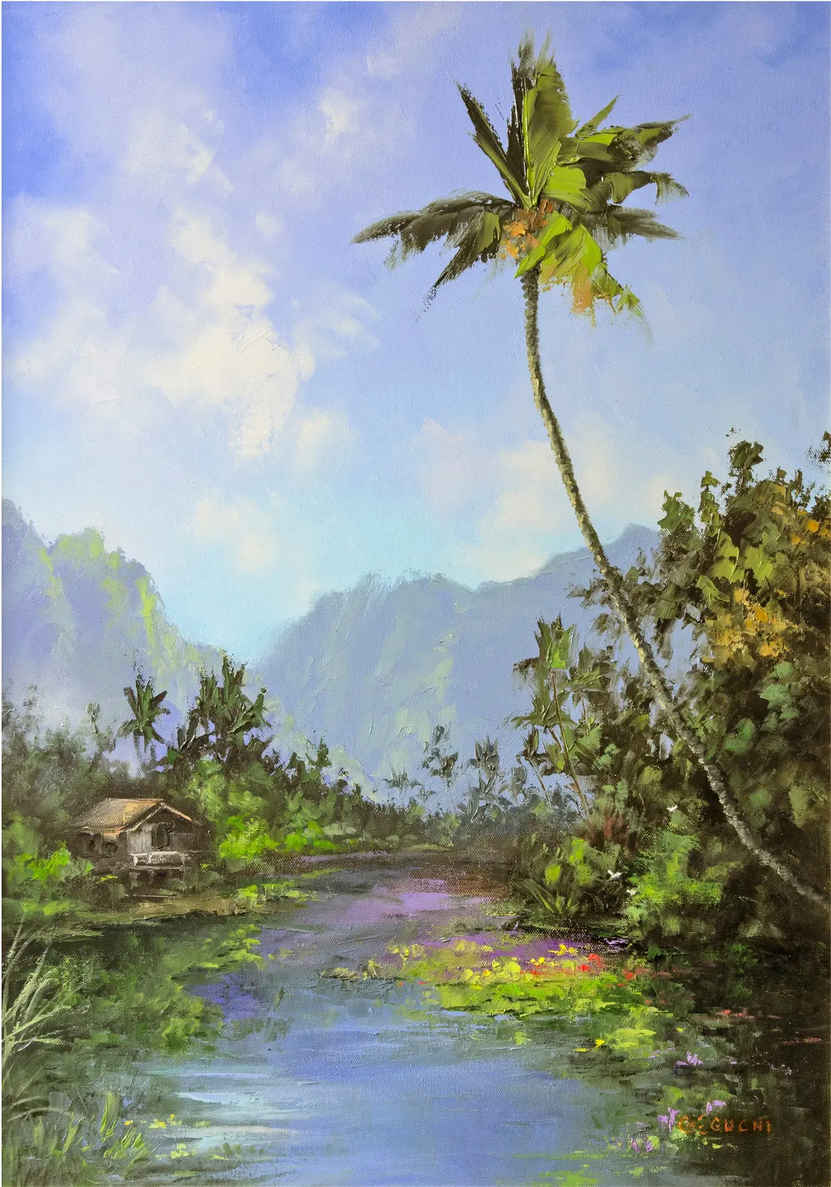 Greeting Card "Meandering Secluded Streams" By George Eguchi 1