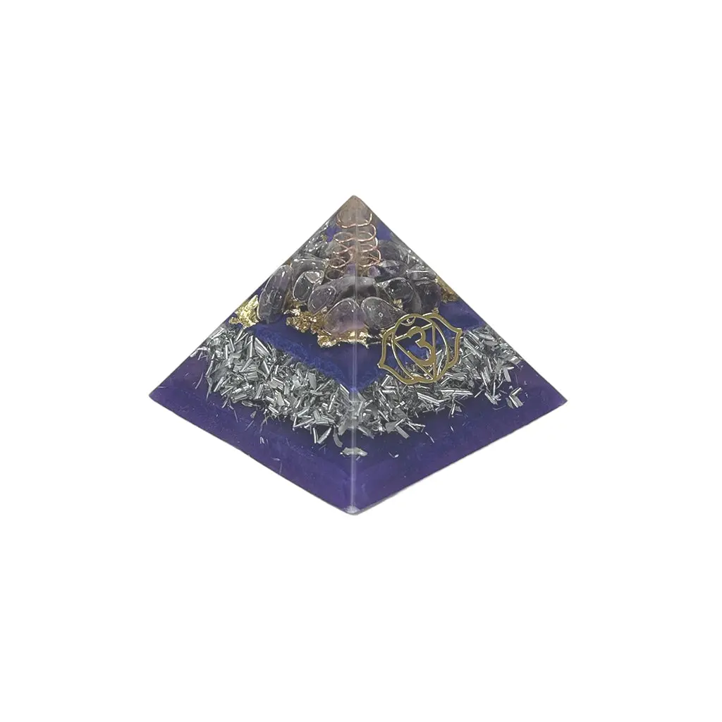 Amethyst Orgonite Pyramid Medium, 3Rd Eye Chakra Orgone Generator 1