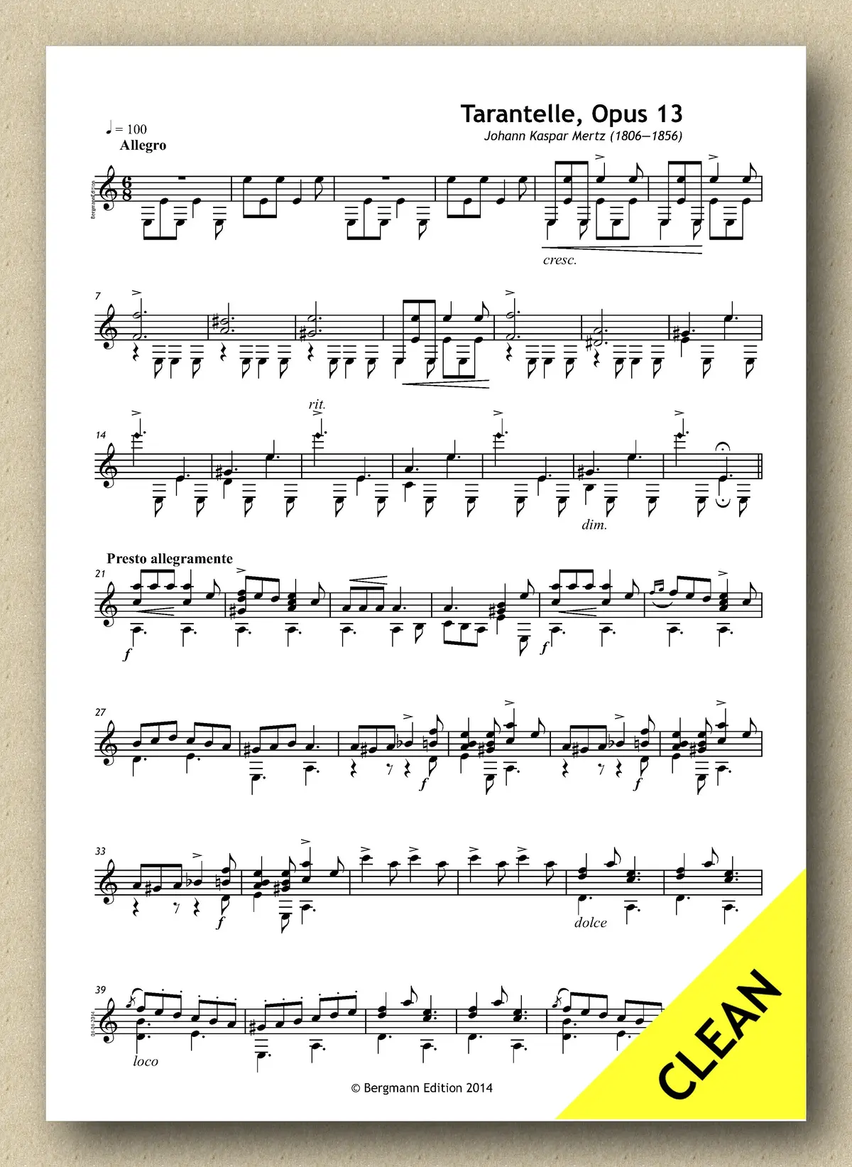 Mertz Op. 13 No. 6 - Tarantelle 2
