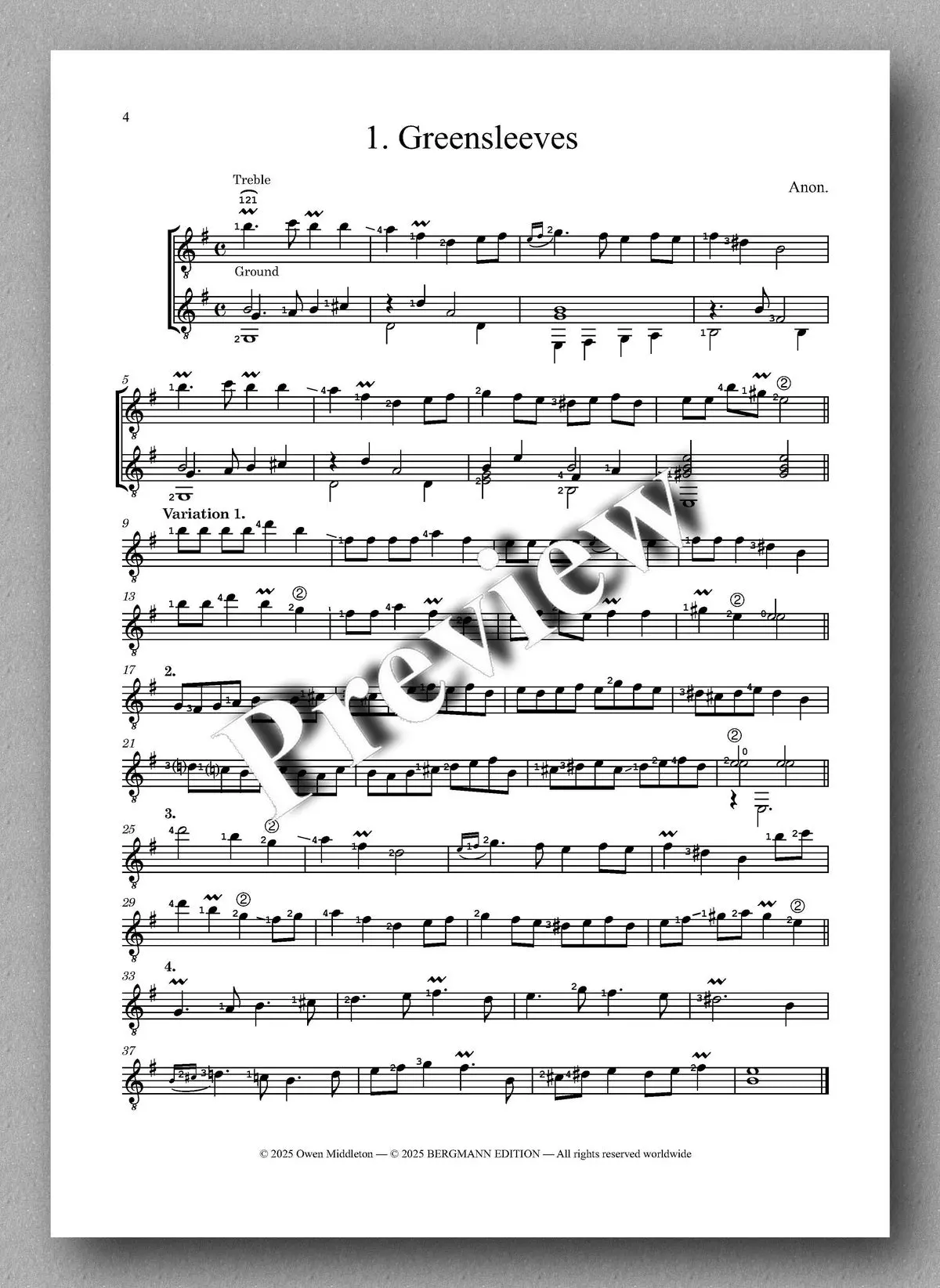 Middleton, Five Duets From The Lute 2