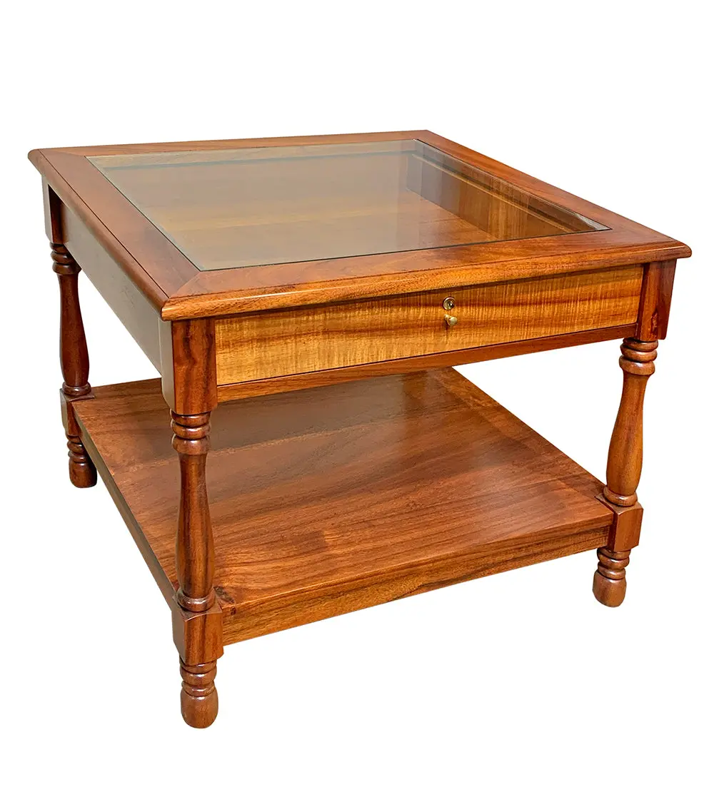 Halstead Side Table With Glass Top, Drawer, And Shelf Hlsstgls1 1
