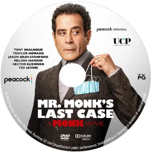 Mr. Monk's Last Case: A Monk Movie Dvd 2023 1