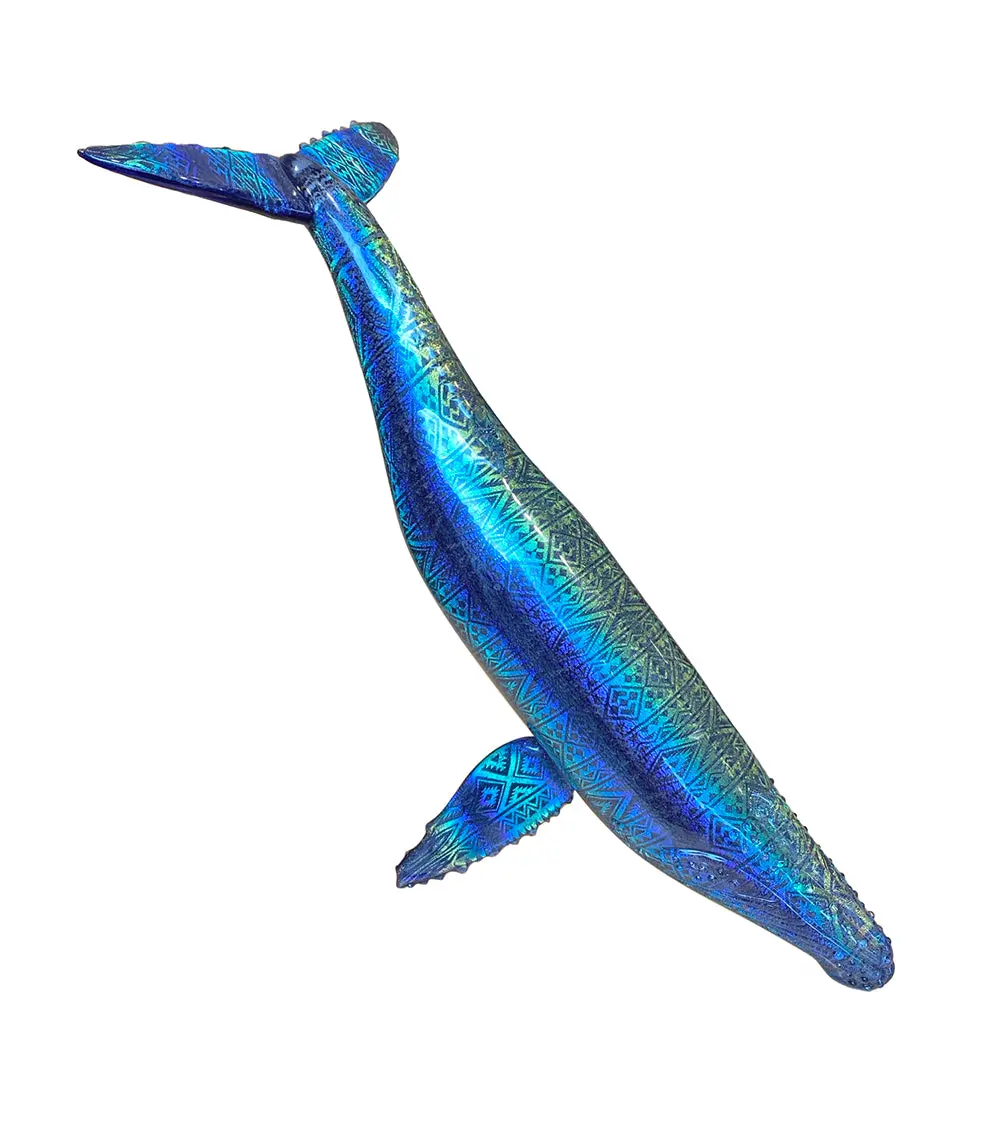 Glass Sculpture "Native Pattern Whale" By Luke Olsen 1