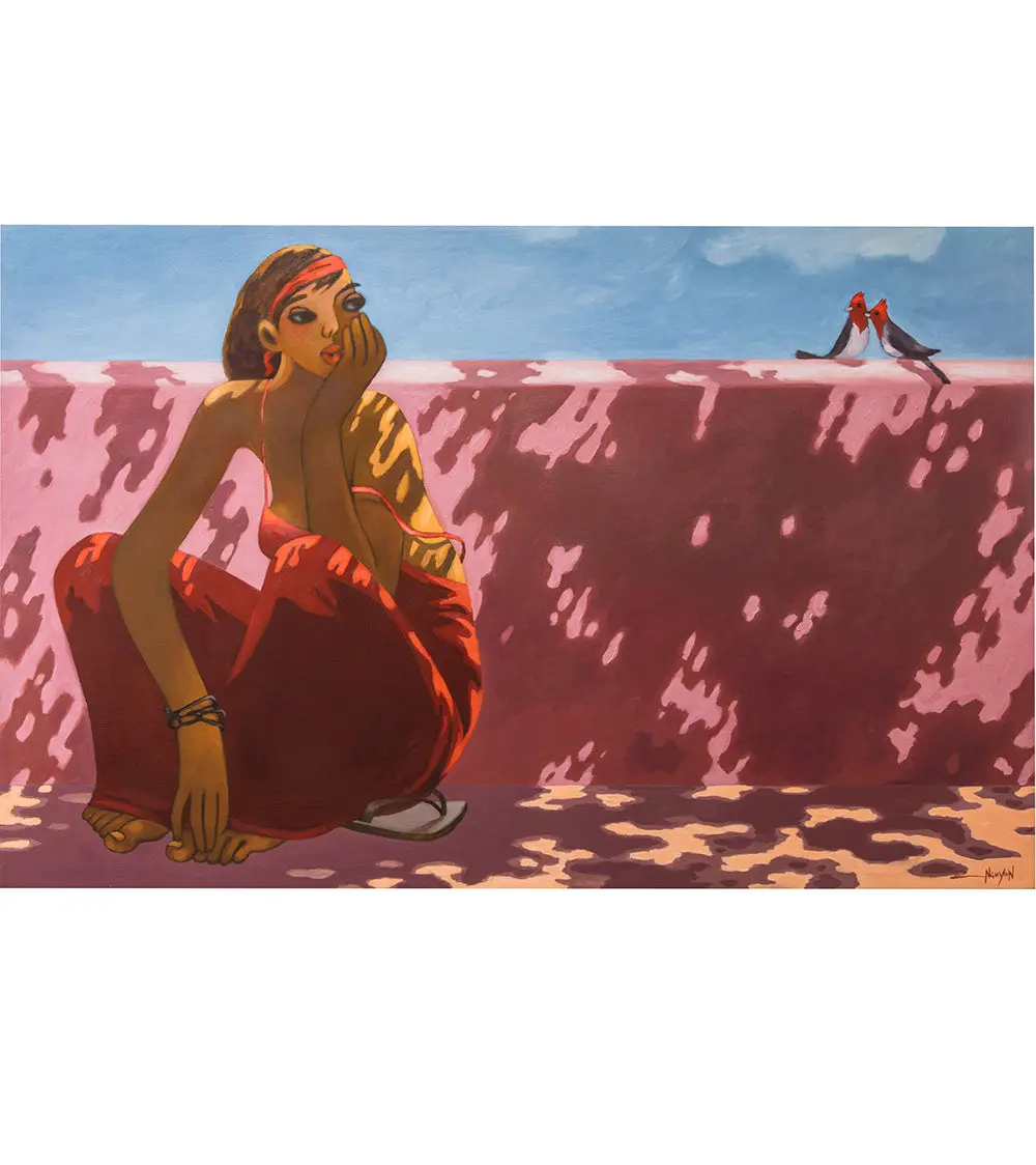 Original Painting: Thinking About It By Tim Nguyen 1