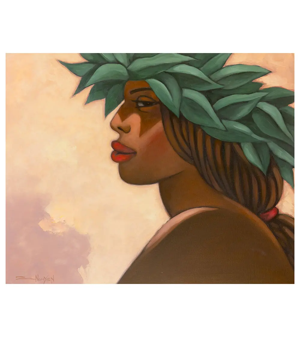 Original Painting: Young Wahine By Tim Nguyen 1