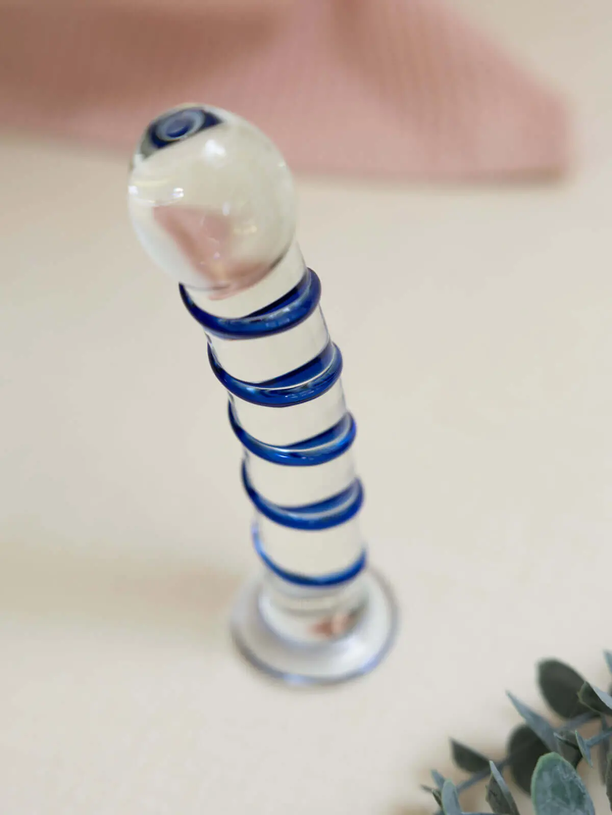 Tansy Ribbed Glass Dildo – 7” Borosilicate Pleasure Toy 1