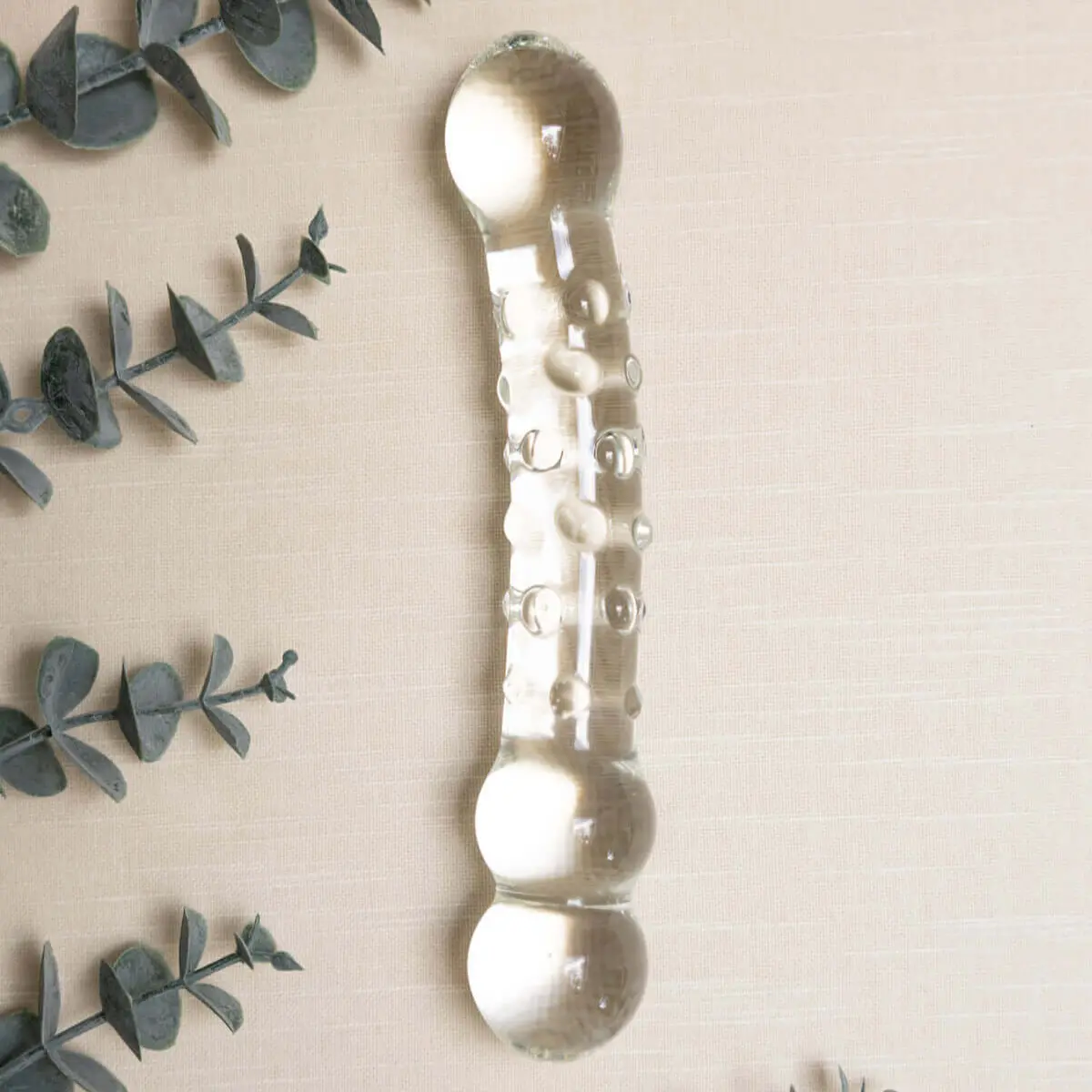 Tansy Dew Drops Glass Dildo – 7.5” Textured Borosilicate Glass 1