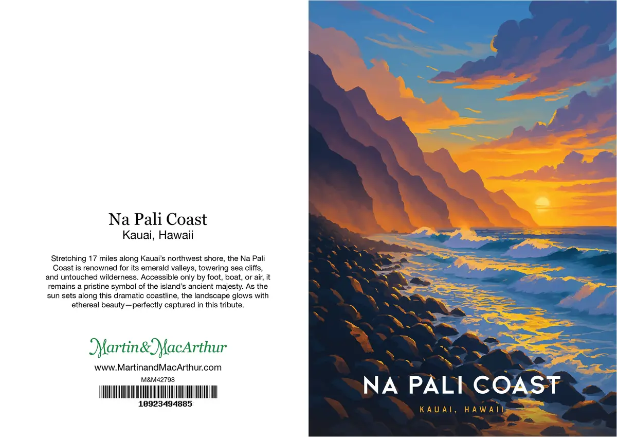 Greeting Card "Na Pali Coast, Kauai" Hawaii Travel Art 2